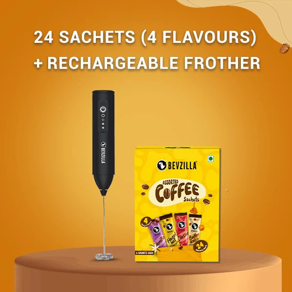 24 Assorted Pack + Rechargeable Frother