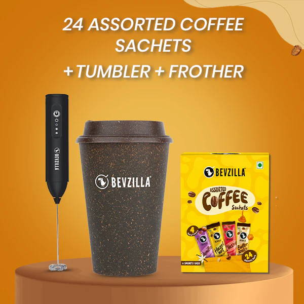 24 Assorted Pack + Rechargeble Frother+Tumblr