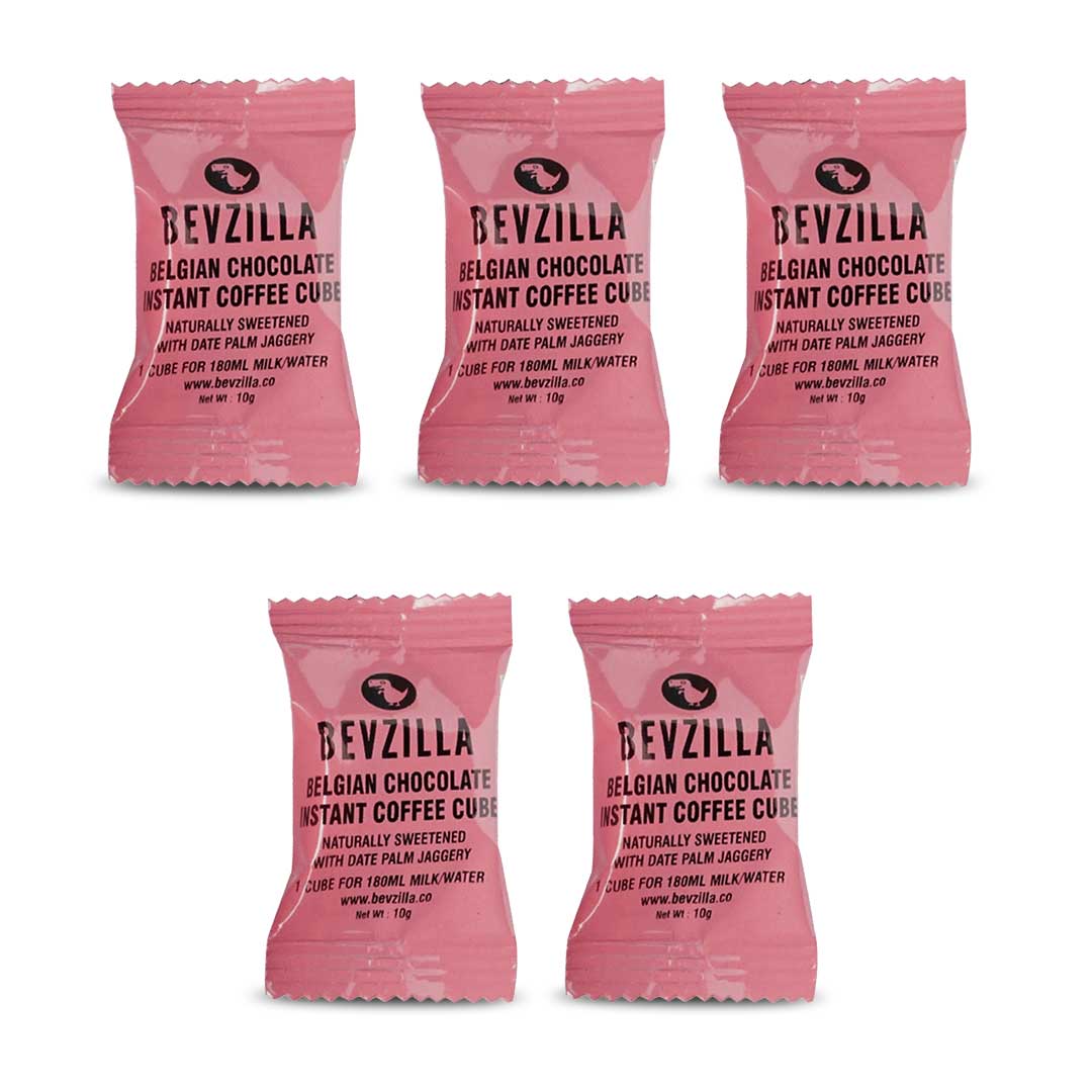 Bevzilla coffee cubes pack of 5 belgian chocolate