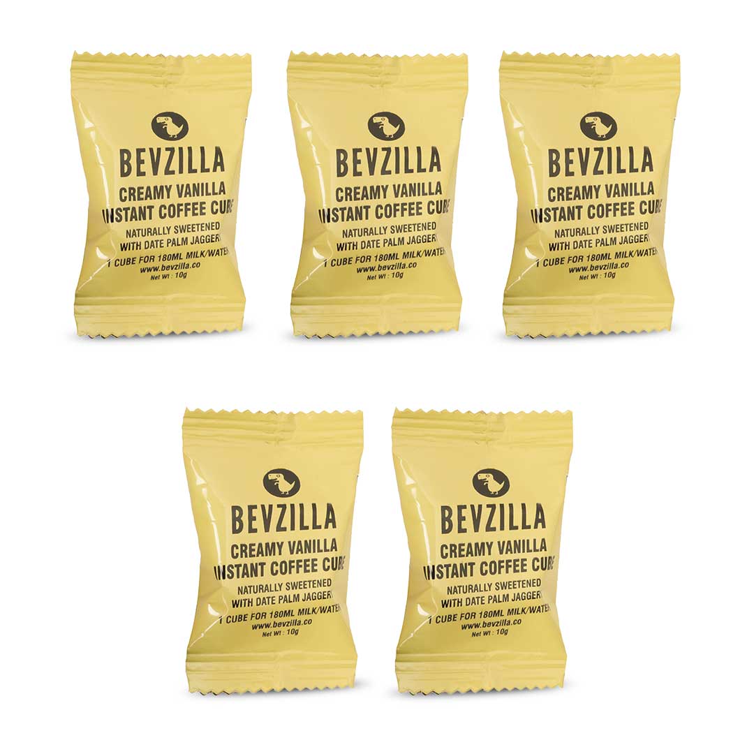 Bevzilla coffee cubes pack of 5 vanilla