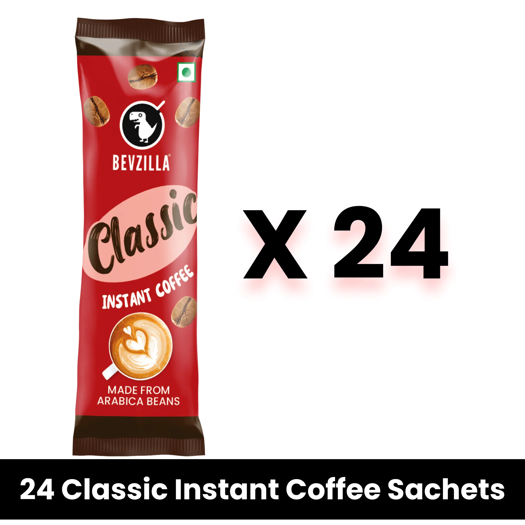 Bevzilla Instant 24 coffee sachets  Classic flavour