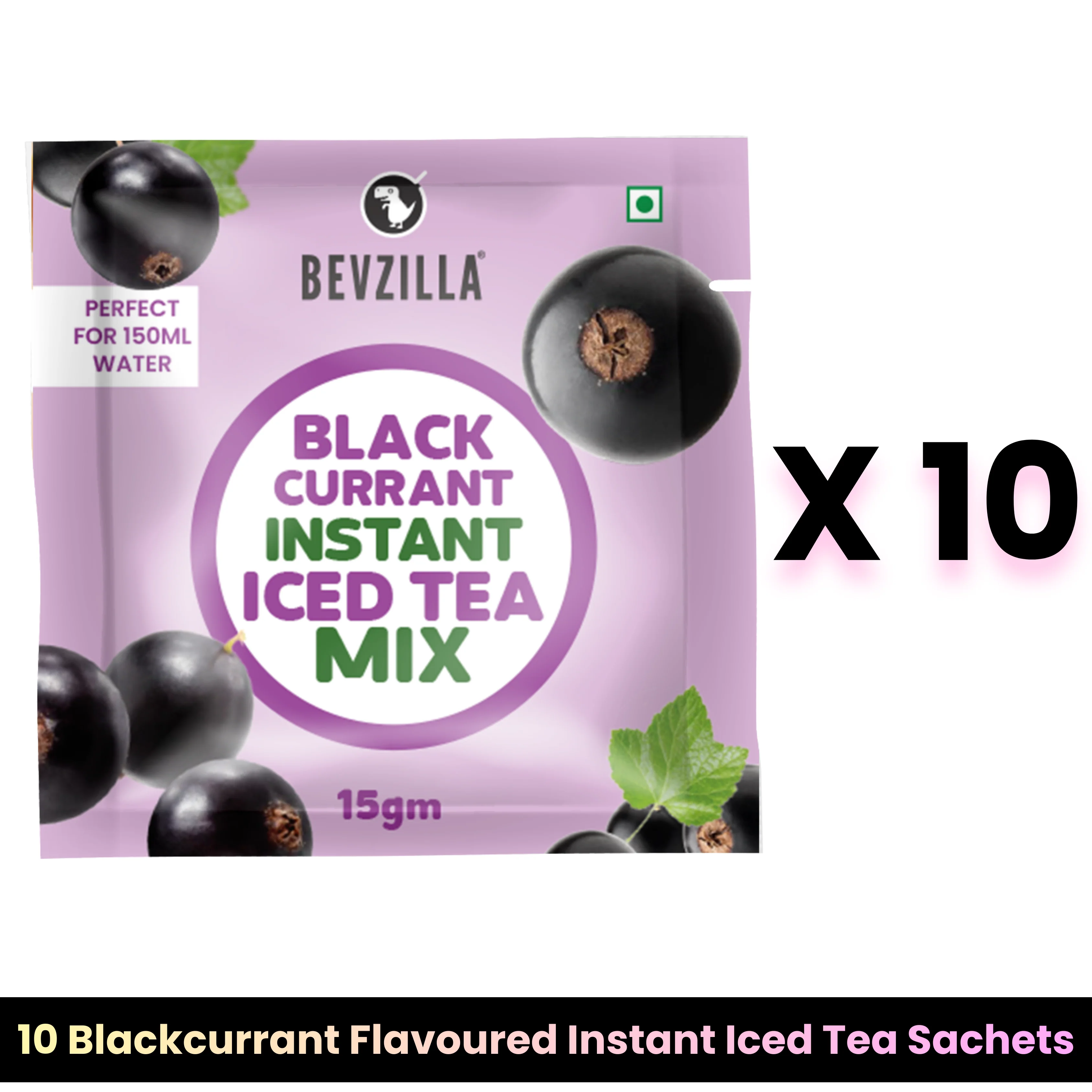 Bevzilla Instant Iced Tea Blackcurrant 15gm X 10