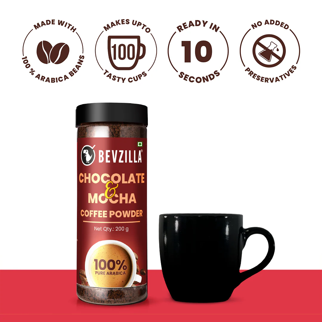 Chocolate & Mocha 200gm Jar + Belgian Chocolate Coffee Cubes (10 Cubes Pack) - Image 2
