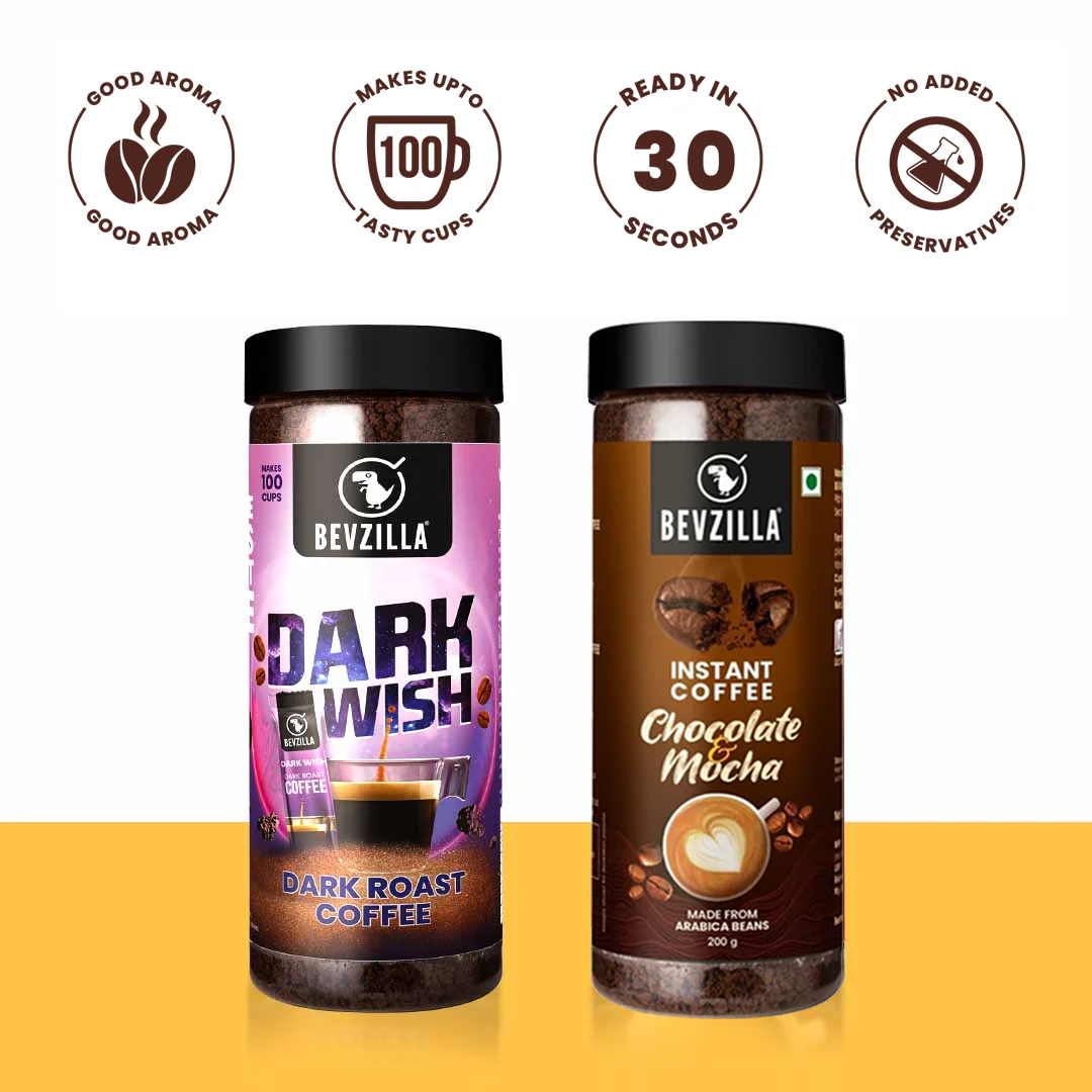 Chocolate & Mocha + Dark Wish Coffee Powder Combo (200gm X 2) - Image 2