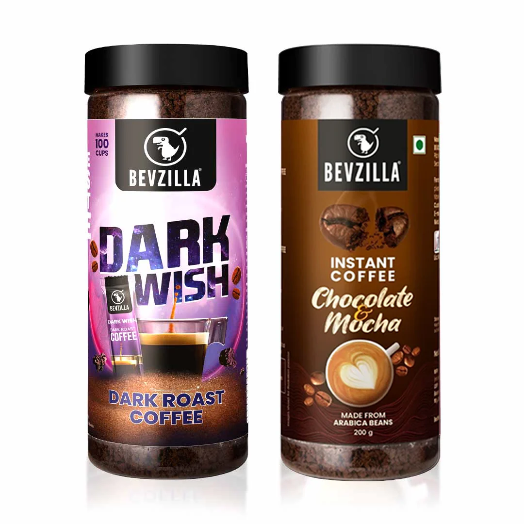 Chocolate & Mocha + Dark Wish Coffee Powder Combo (200gm X 2) - Image 3
