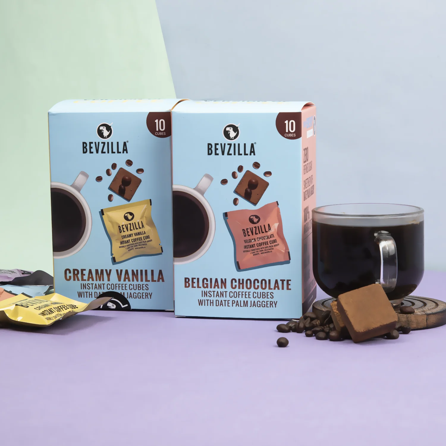 Creamy Vanilla+Belgian Chocolate Coffee 10 Cubes Combo Pack