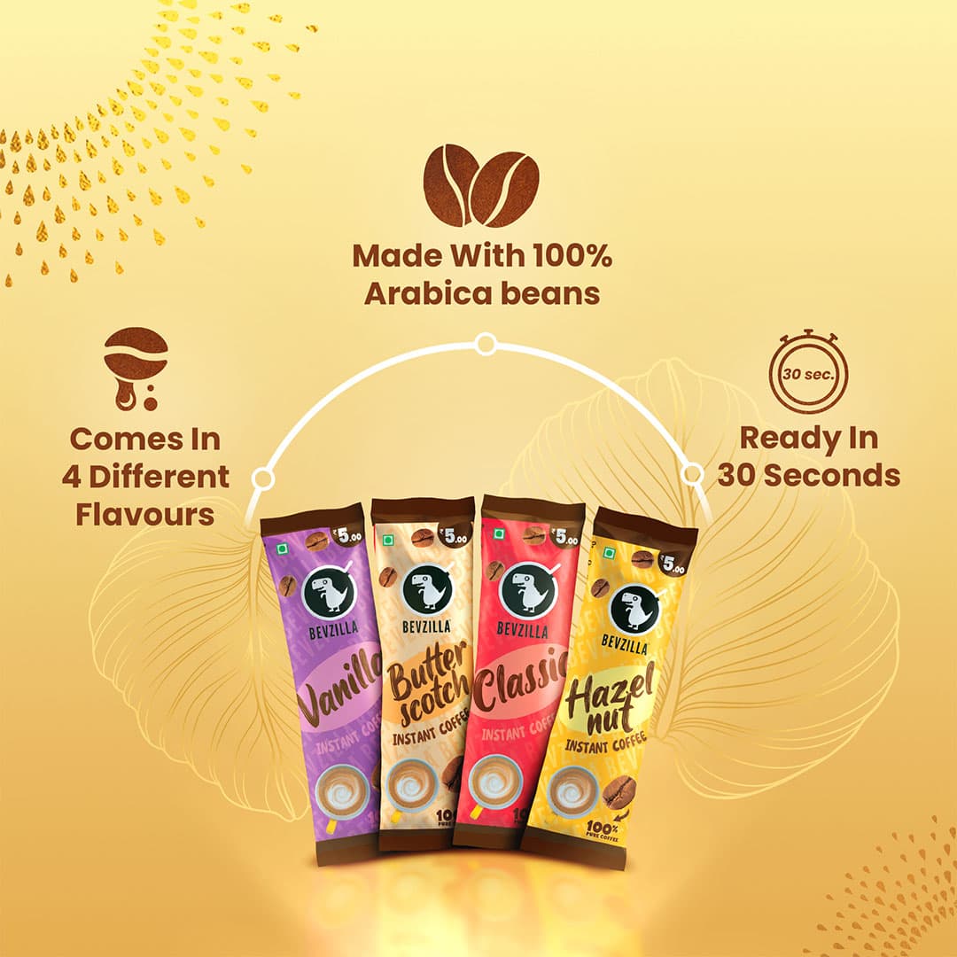 25 flavoured Coffee Sachets & Cafe Glass Gift Box - Image 3