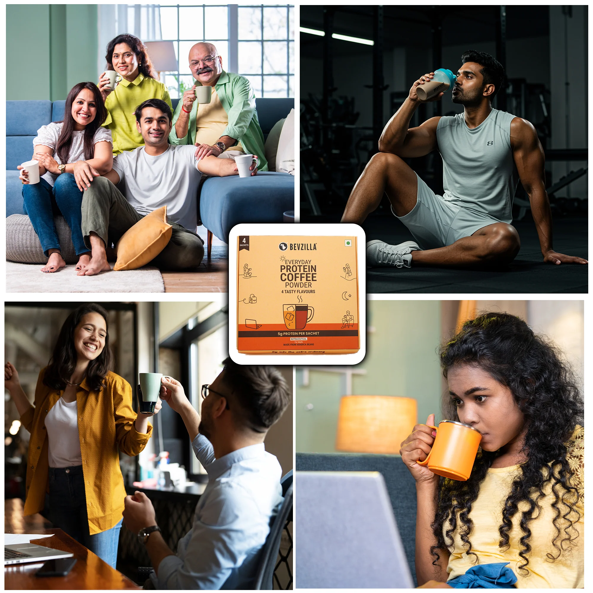 Everyday Protein Coffee - 4 Flavoured Sachets - Image 4