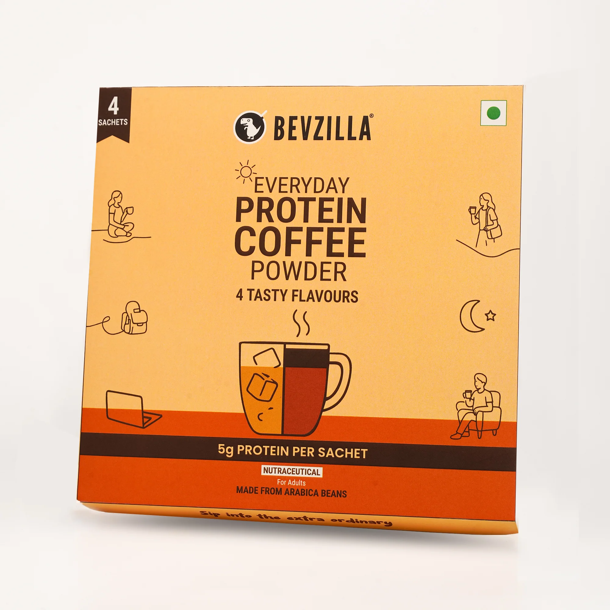 Everyday Protein Coffee - 4 Flavoured Sachets - Image 8