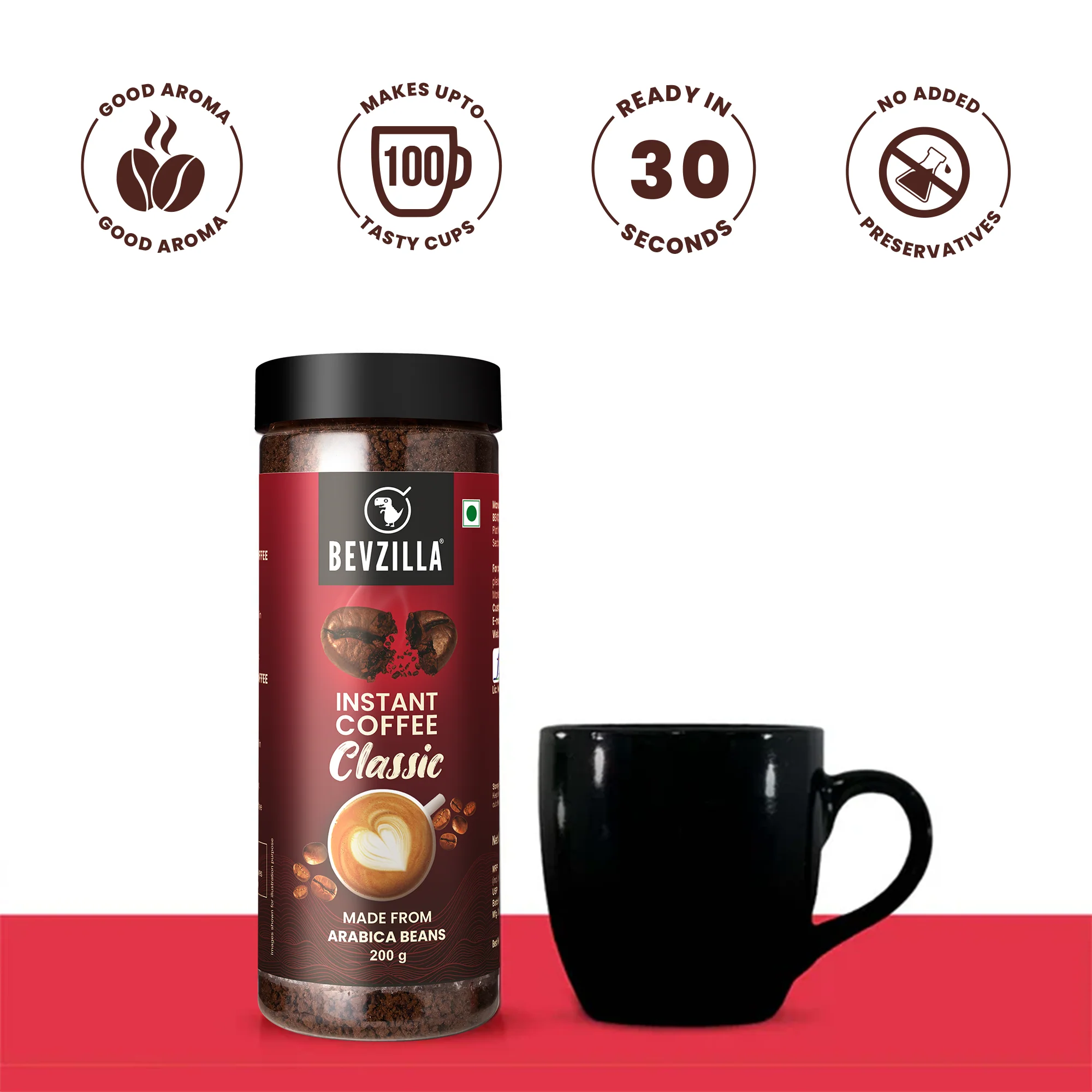 Premium Classic Strong Coffee Powder 200gm + Free Coffee Mug - Image 2