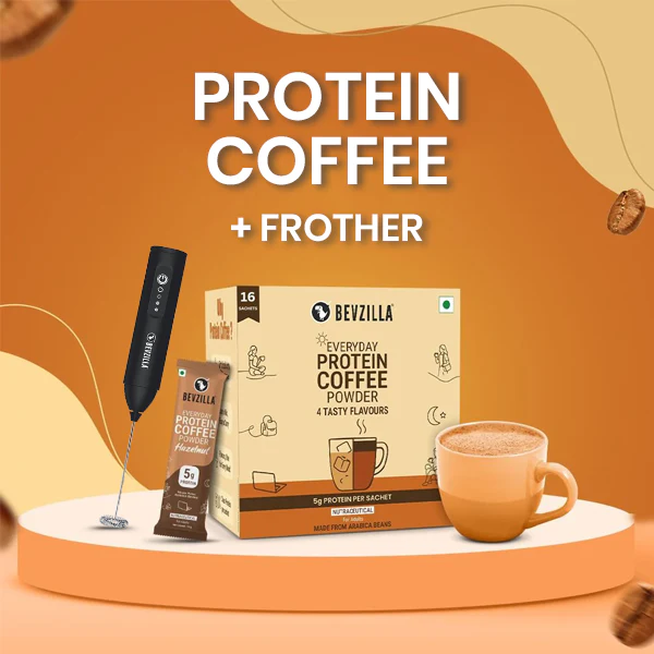 16 Assorted Protein Coffee Sachets Box + New Rechargeable Frother