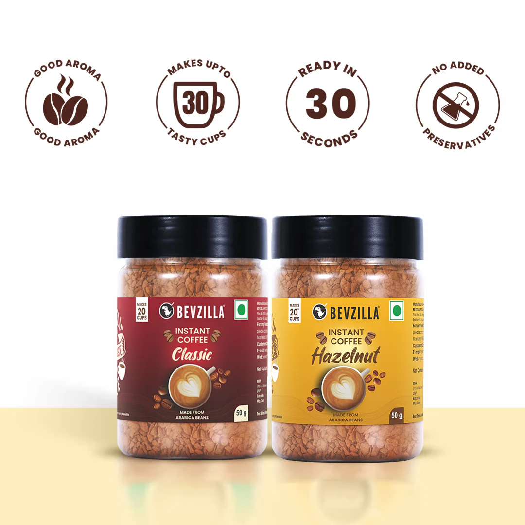Turkish Hazelnut + Classic Coffee Powder - Combo Pack of 50g x 2 - Image 3